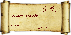 Sándor István névjegykártya